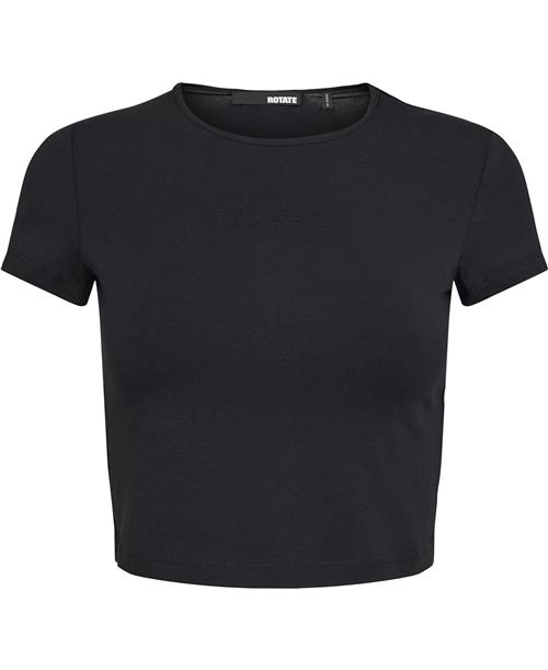 Se ROTATE Birger Christensen Cropped Tshirt Kvinde Black Kortærmede T-shirts Str 44 - hos Magasin ved Magasin