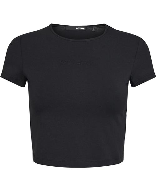 Se ROTATE Birger Christensen Cropped Tshirt Kvinde Black Kortærmede T-shirts Str 36 - hos Magasin ved Magasin