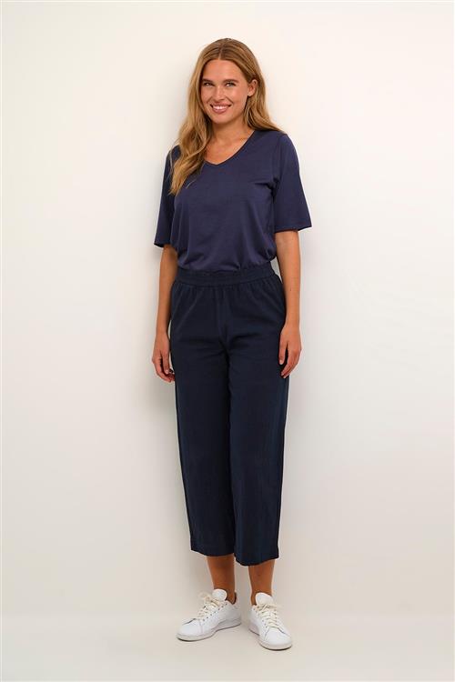 Kaffe Kanaya Culotte Pants Kvinde Midnight Marine Bukser Med Brede Ben Str 44 - hos Magasin