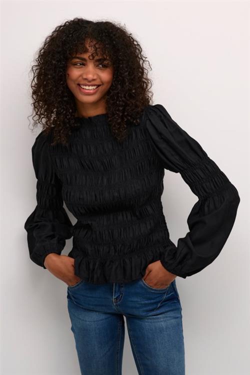 Cream Crhenva Blouse Kvinde Pitch Black Langærmede Bluser Str 40 - hos Magasin