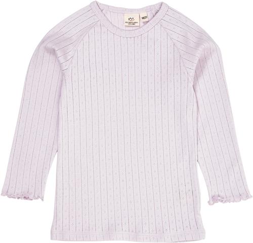 Copenhagen Colors Pointelle Junior LS TEE Str 92 - Lavender Langærmede T-shirts hos Magasin