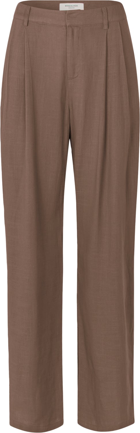 Se Rosemunde Linen Trousers Kvinde Sand Bukser Med Lige Ben Str 34 - hos Magasin ved Magasin