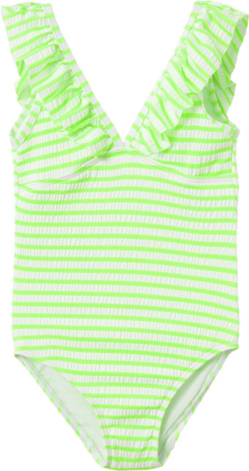 Se Name It Nkfzaley Swimsuit Str 134/140 - Green Gecko/jet Stream Badedragter hos Magasin ved Magasin