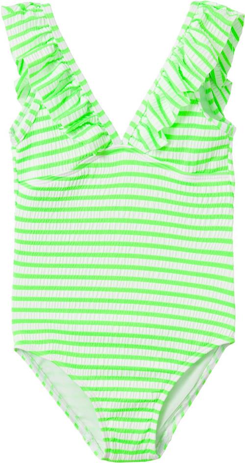 Name It Nkfzaley Swimsuit Str 122/128 - Green Gecko/jet Stream Badedragter hos Magasin