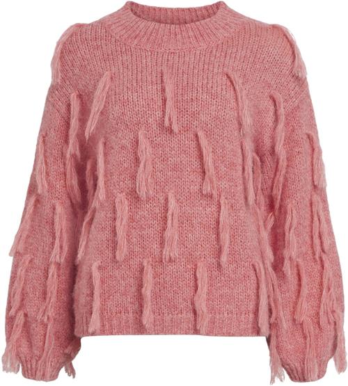 Object Objsun L/S Knit Pullover 129 Kvinde Tea Rose Sweaters Str XS - hos Magasin