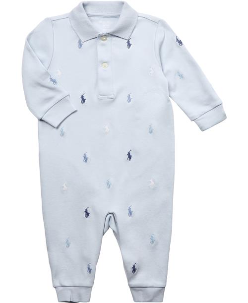 Se Polo Ralph Lauren Polo Pony Soft Cotton Polo Coverall Str 9M / 9-12 mdr - Blå Heldragter Bomuld hos Magasin ved Magasin