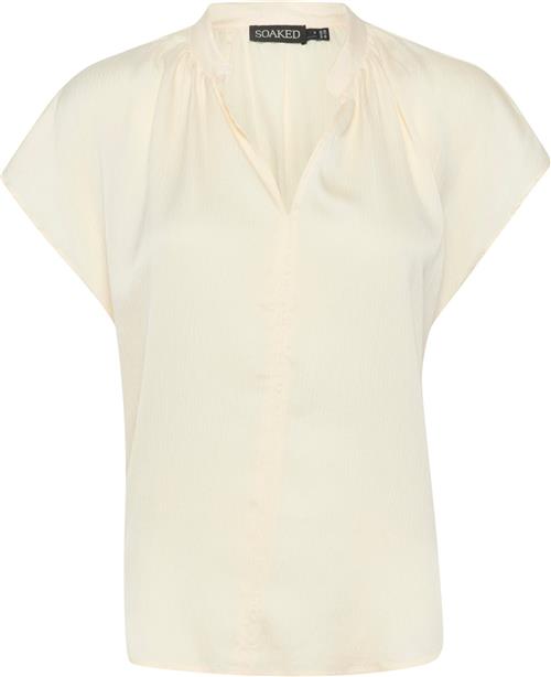 Se Soaked in Luxury Slparis Top Kvinde Whisper White Kortærmede Bluser Classic Fit Str XS - hos Magasin ved Magasin