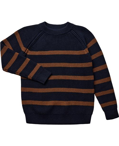 BAKITO by Magasin Du Nord Collection BAKITO by Magasin Taylor Pullover Organic Str 4 Navy Blazer / Monk's Robe Stripe Strik Bomuld