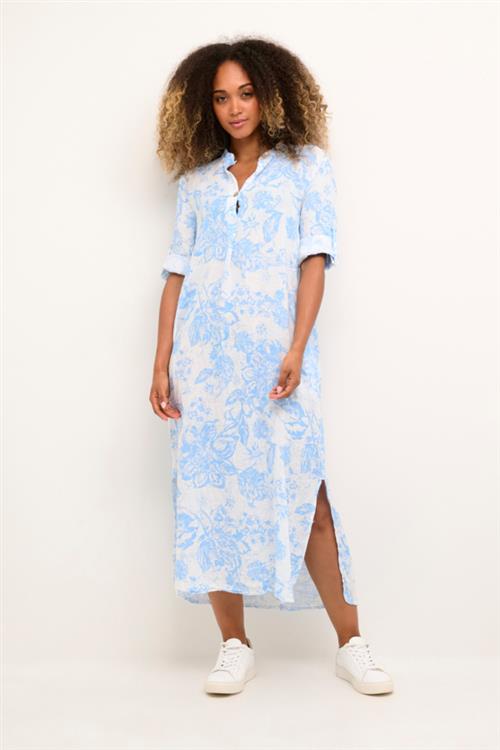 Cream Crbellis Caftan Dress Mollie Fit Kvinde Blue Botanic Garden Hørkjoler Str S/M - hos Magasin