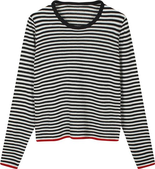 Mads Nørgaard - Copenhagen One Stripe Ellis Knit Kvinde Sort Sweaters Str XL - hos Magasin