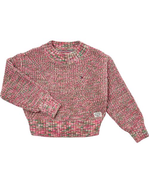 Tommy Hilfiger Chunky Melange Sweater Str 3 år / 98 cm - Beige / Multi Strik hos Magasin