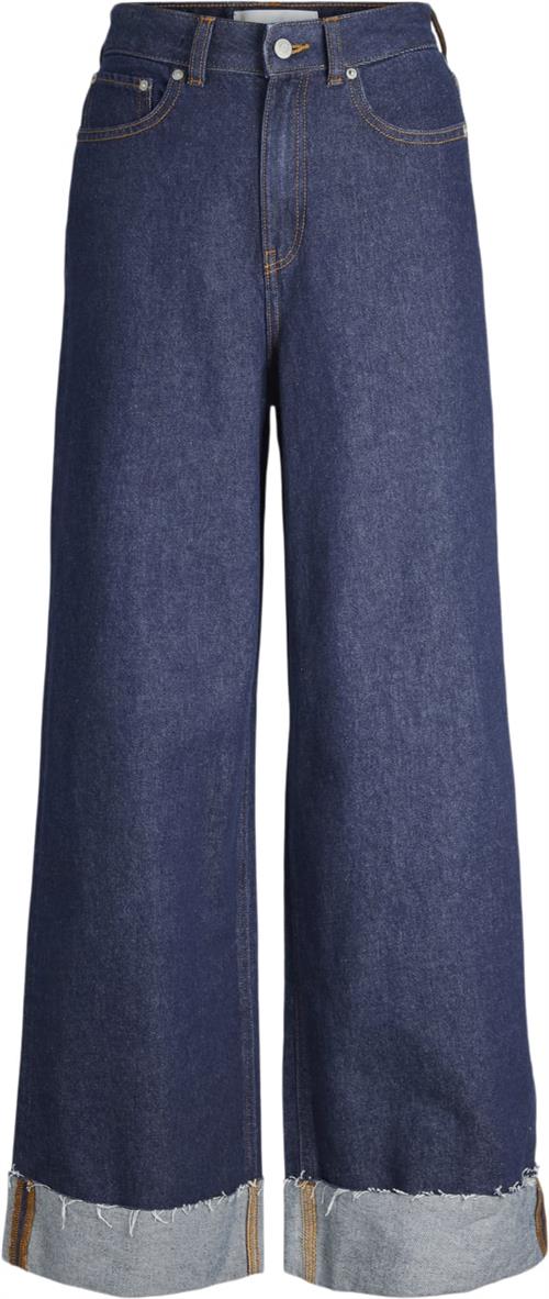 Se JJXX Jxtokyo Wide Fold HW Jeans R6055 DN Kvinde Dark Blue Denim Bukser Str "28/""34" - Bomuld hos Magasin ved Magasin