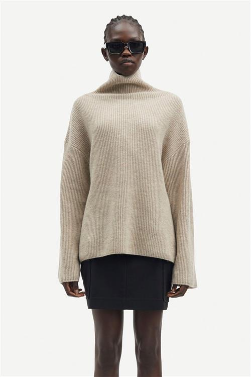 Samsøe Samsøe Sazlata Turtleneck 15353 Kvinde Khaki Mel. Sweaters Str S - hos Magasin