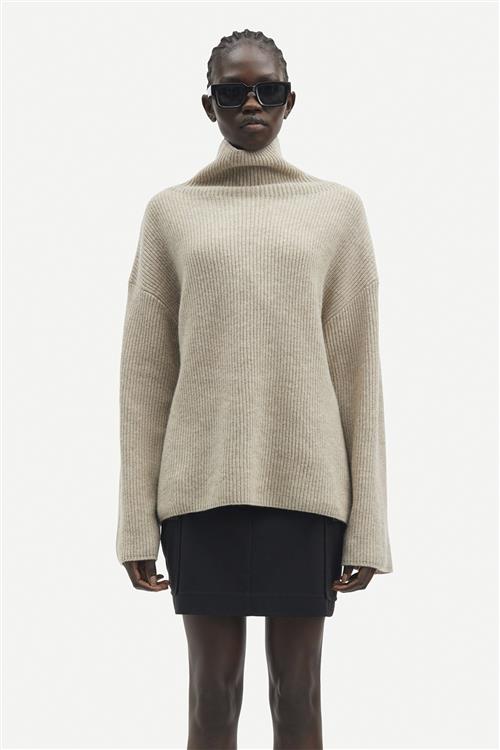 Samsøe Samsøe Sazlata Turtleneck 15353 Kvinde Khaki Mel. Sweaters Str M - hos Magasin