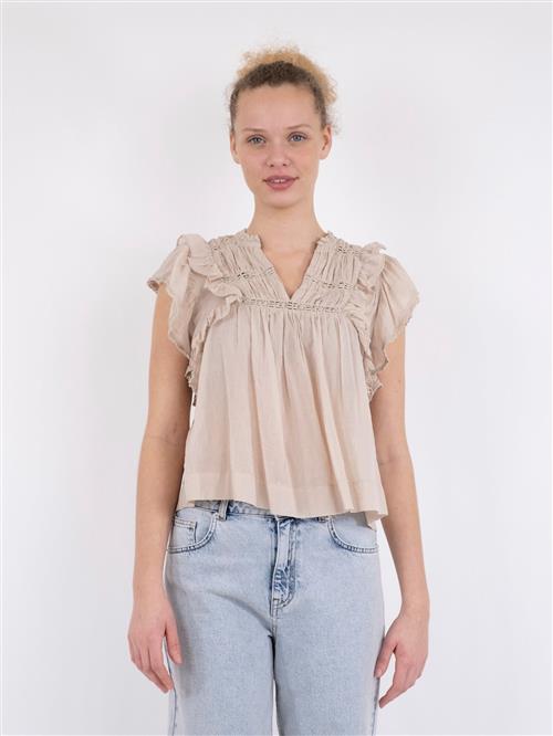 Neo Noir Jayla S Voile Top Kvinde Sand Toppe Str 40 - hos Magasin