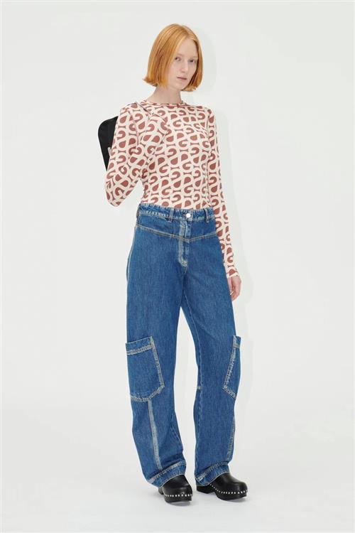 Stine Goya Sgdion, 2064 Denim Kvinde Trompe L'oeil Straight Jeans Str 25 Denim - hos Magasin