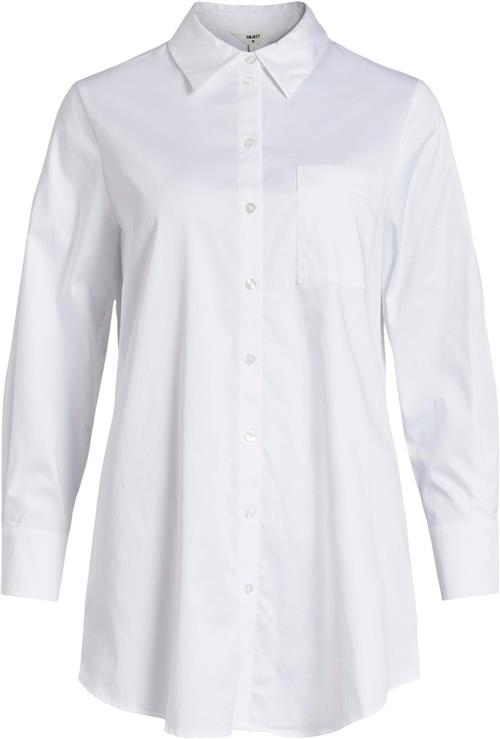 Object Objroxa L/S Long Shirt Noos Kvinde White Langærmede Skjorter Str 34 - hos Magasin