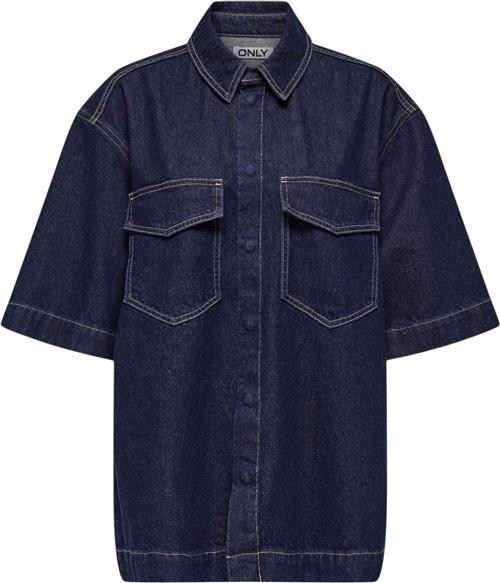 Se ONLY Onlsophie Oversize S/S Shirt DNM Kvinde Dark Blue Denim/rinse Skjorter Str L - Bomuld hos Magasin ved Magasin