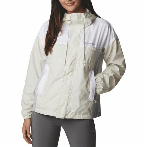 Columbia Flash Challenger Windbreaker Kvinde Chalk, White, Cirrus Grey Overgangsjakker Str XS - Polyester hos Magasin