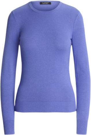 Se Lauren Ralph Lauren Cotton Modalls Sweater Kvinde Wild Iris Sweaters Str S - hos Magasin ved Magasin