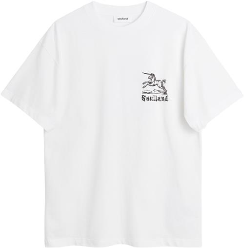 Soulland KAI Unicorn Tshirt Mand Hvid Kortærmede T-shirts Str S/M - Bomuld hos Magasin