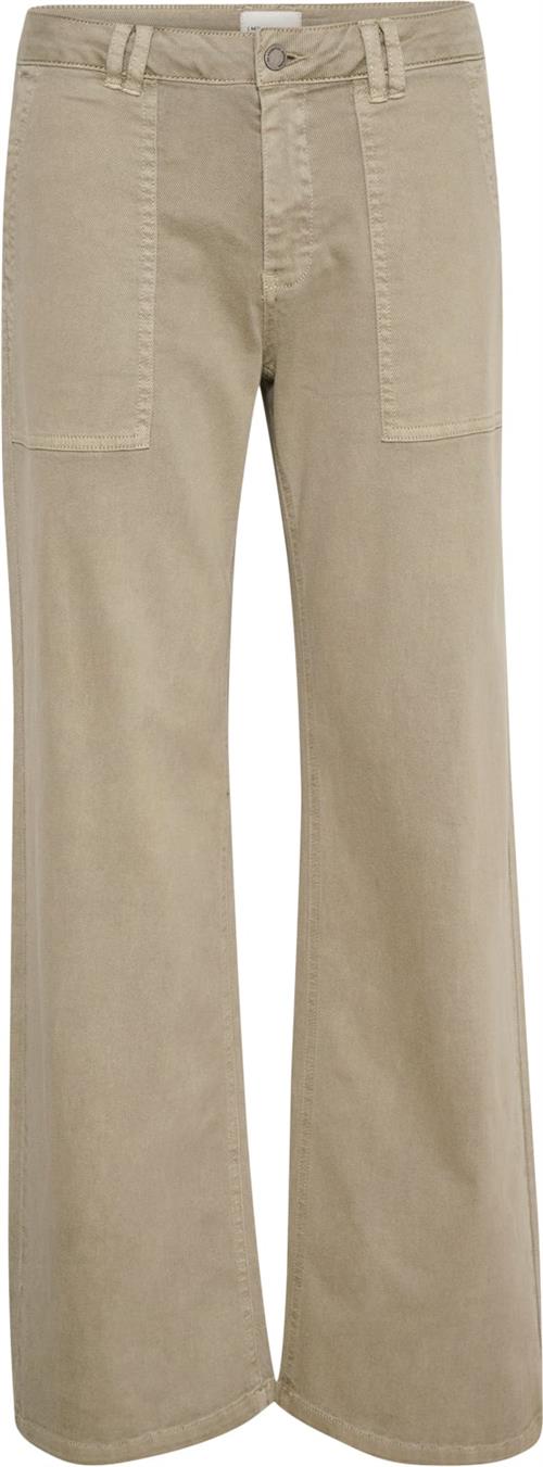 My Essential Wardrobe Laramw 149 Malo Wide Pant Kvinde Silver Sage Washed Bukser Med Brede Ben Str 34/32 - hos Magasin