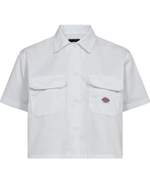 Se Dickies Work Shirt Cropped SS W White Kvinde White Kortærmede Skjorter Str L - hos Magasin ved Magasin