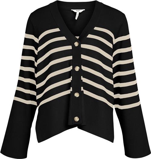 Se Object Objester LS Cardigan A DIV Kvinde Black/sandshell Cardigans Str L - hos Magasin ved Magasin