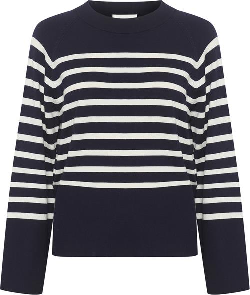 My Essential Wardrobe Zekemw Knit Pullover Kvinde Navy W. Off White Stripe Sweaters Str XL - hos Magasin