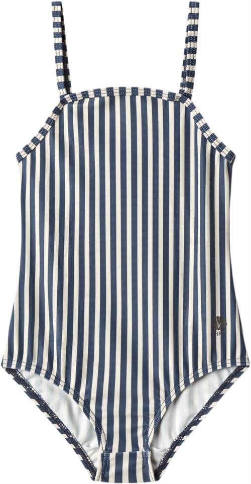 Wheat Badedragt Manon Str 110 / 5 år - Indigo Stripe Badedragter Polyester hos Magasin