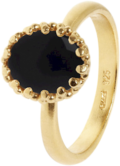 Carré Jewellery Lana Ring With Black Agate Gold p 56 - Ringe hos Magasin