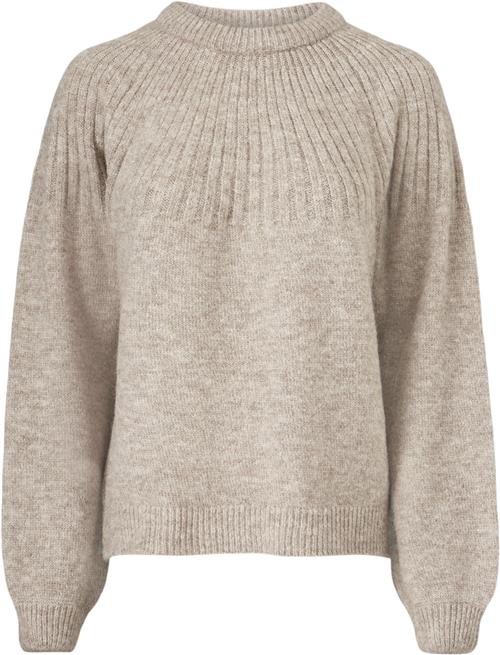 Modström Truce Oneck Kvinde Beige Melange Sweaters Str M - hos Magasin