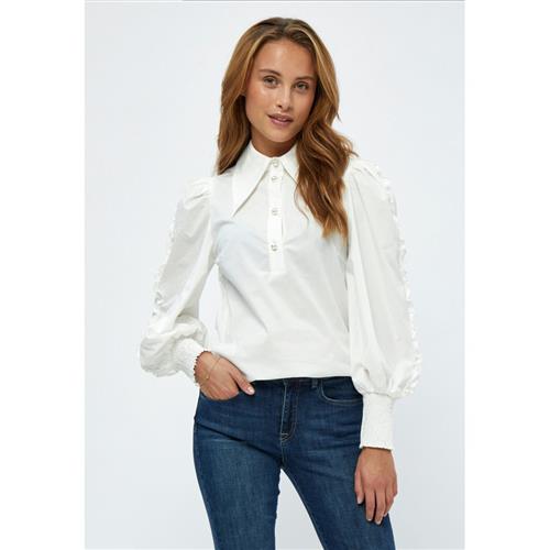 Se Minus Hellen Pearl Shirt Kvinde Cloud Dancer Langærmede Skjorter Str 42 - hos Magasin ved Magasin