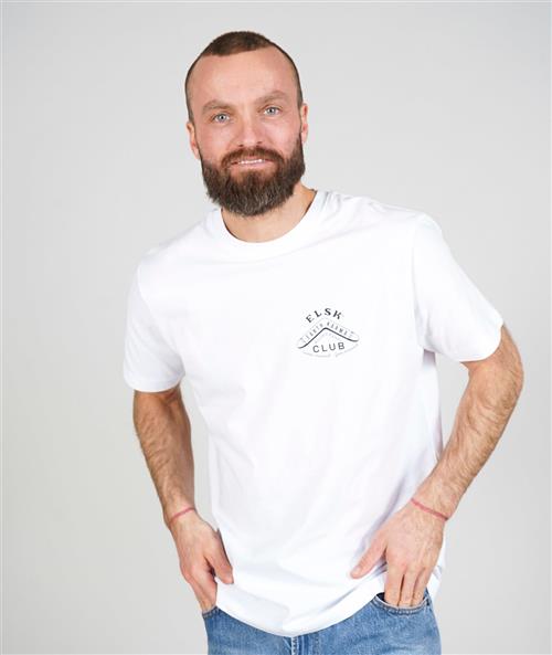 ELSK Boomerang CH Men's Brushed Tshirt Mand 001 Optic White Kortærmede T-shirts Str XL - Polyester hos Magasin