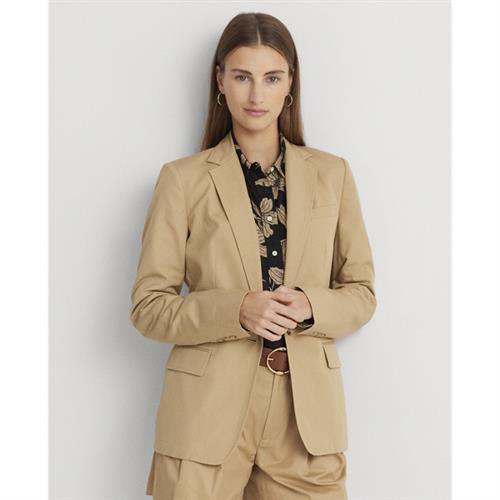 Se Lauren Ralph Lauren Cotton Twill Blazer Kvinde Beige Blazere Str 34 - Bomuld hos Magasin ved Magasin