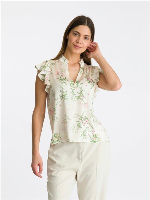 Se Neo Noir Stella Flower Field Blouse Kvinde Off White Kortærmede Bluser Str 40 - hos Magasin ved Magasin