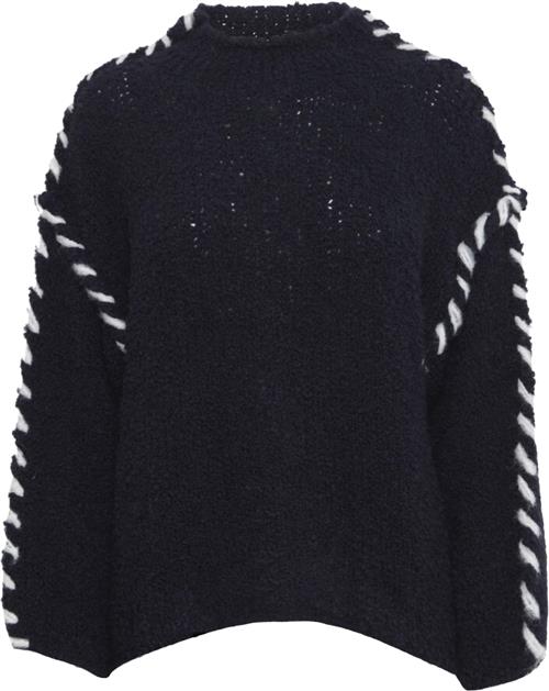 Sorbet Sbbina Knit Blouse Kvinde Navy Blazer Sweaters Str M/L - hos Magasin