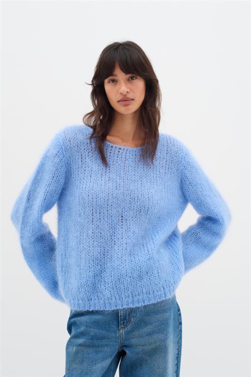 Se InWear Jetraiw Pullover Kvinde Crispy Blue Sweaters Str M/L - hos Magasin ved Magasin