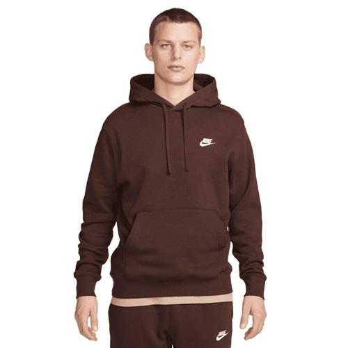 Se Nike Club Fleece Hoodie Mand Cacao Wow/cacao Wow/white Hoodies Str XS - Bomuld hos Magasin ved Magasin