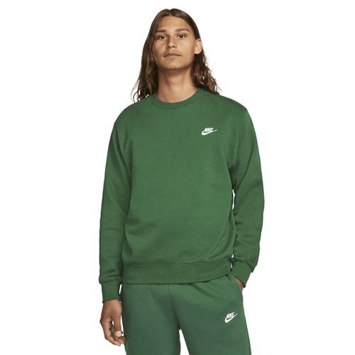 Nike Club Crewneck Mand Gorge Green/white Sweatshirts Str S - Bomuld hos Magasin