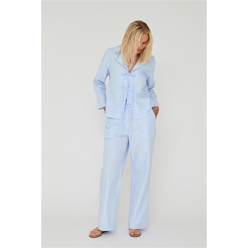 A-VIEW Brenda Solid Pants Kvinde Light Blue Bukser Med Lige Ben Str 42 - hos Magasin