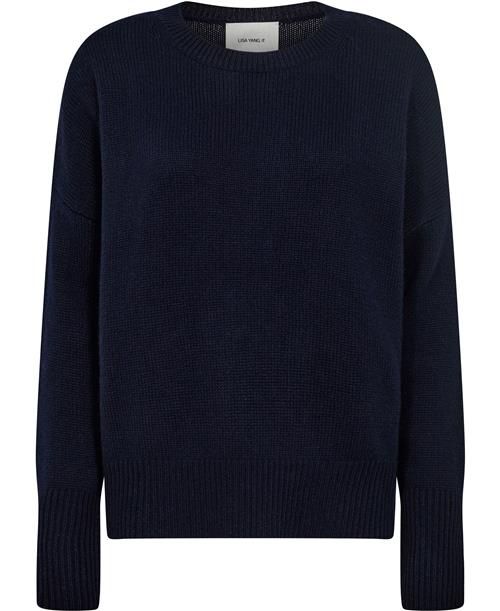 Lisa Yang Mila Sweater Kvinde Navy Sweaters Relaxed Fit Str S/M - hos Magasin