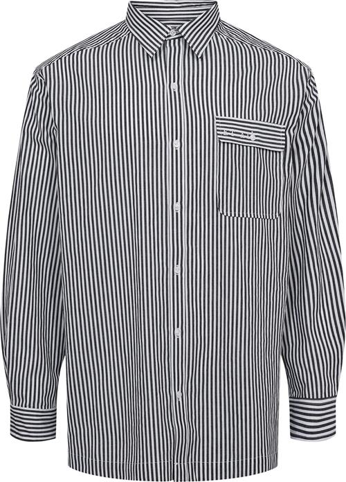 ET AL Organiser Soft Poplin Shirt Kvinde Black Stripe Langærmede Skjorter Str S - hos Magasin