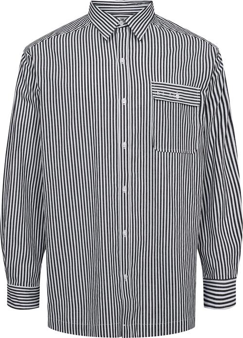 ET AL Organiser Soft Poplin Shirt Kvinde Black Stripe Langærmede Skjorter Str XXL - hos Magasin