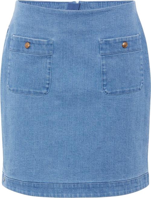 PBO ¤ Marmonti Skirt ¤ Kvinde Light Blue Denim Korte Nederdele Str 38 - Denim hos Magasin