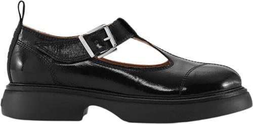 Se Ganni Everyday Buckle Mary Jane Tonal Nap Kvinde Black/black Loafers Str 41 - hos Magasin ved Magasin