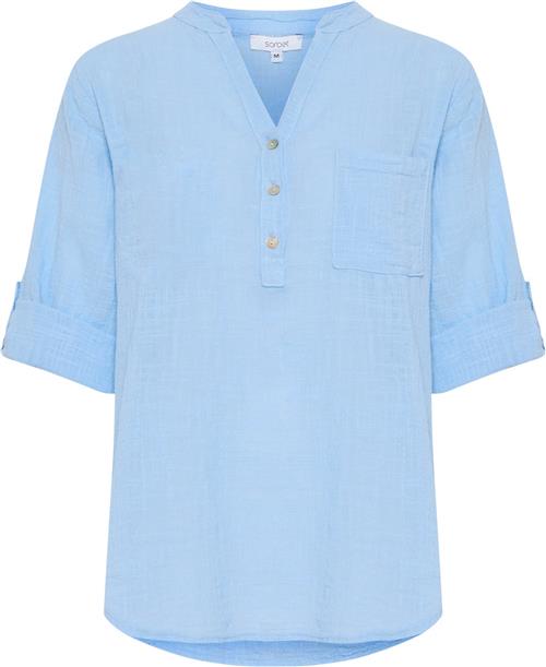 Se Sorbet Sbalexa Solid Blouse Kvinde Cerulean Kortærmede Bluser Str M - hos Magasin ved Magasin