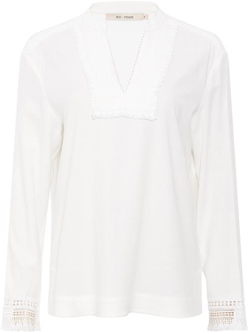 Rue de Femme ¤ New Clarissa Blouse RdF ¤ Kvinde Offwhite Langærmede Bluser Str S - hos Magasin