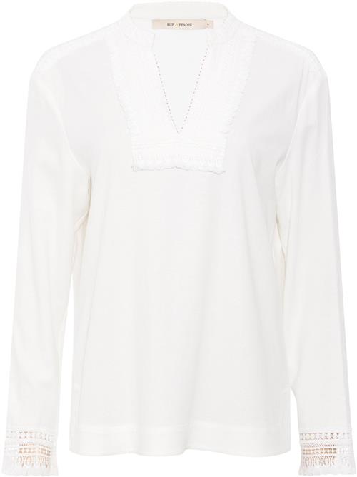 Rue de Femme ¤ New Clarissa Blouse RdF ¤ Kvinde Offwhite Langærmede Bluser Str M - hos Magasin