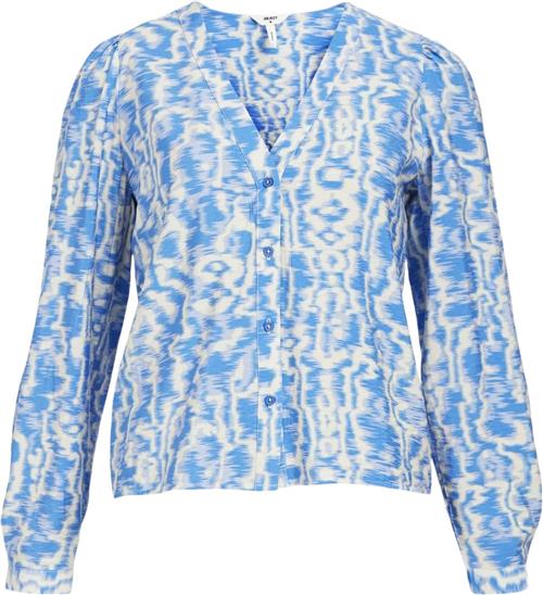 Se Object Objnebi L/S TOP 131 Kvinde Palace Blue/sandshell Langærmede Bluser Regular Fit Str 38 - hos Magasin ved Magasin